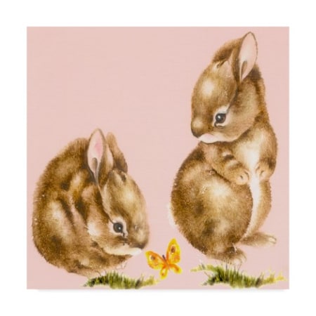 Peggy Harris 'Bunnies Rabbits' Canvas Art,14x14